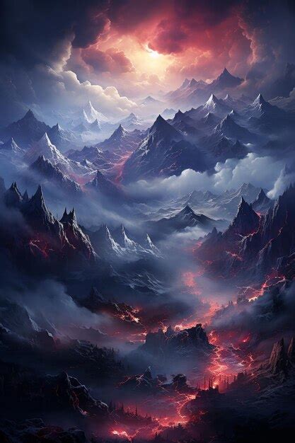 Premium Ai Image Fiery Embers Landscape