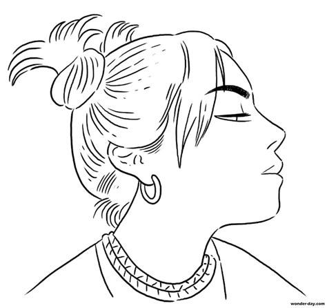 Billie Eilish Easy Coloring Pages