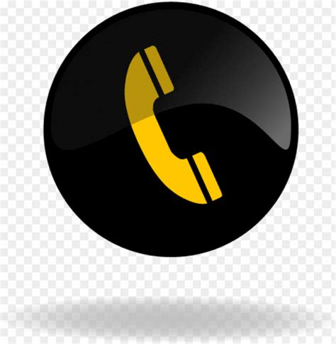 Download Callcall Button Black And Call Logo In Yellow Png Free