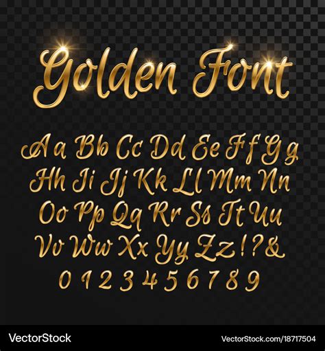 Calligraphic Golden Letters Vintage Elegant Gold Vector Image