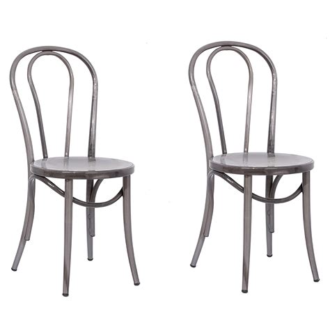 Ellie Natural Metal Bistro Chairs Set Of 2