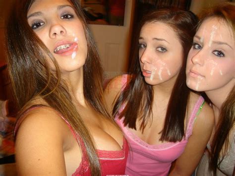 Three Facial Jizzed Girlfriends In This Porn Pics