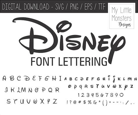 Walt Disneyland Inspired Font Digital Download Otf Svg Etsy