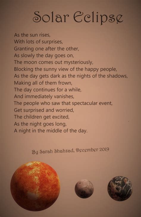 Solar Eclipse Poem The Art Expressing Oneself Is Art