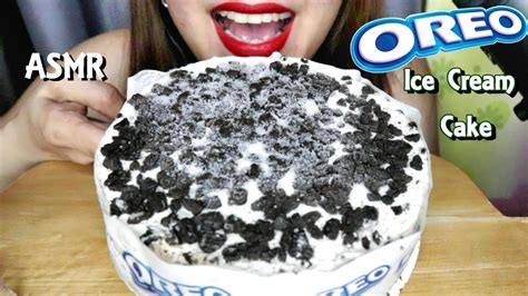Asmr Oreo Ice Cream Cake Eating Sounds No Talking Youtube