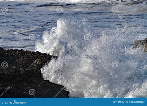 Giant Waves Crashing On Rocks Stock Photo Image Of Pile Crashing