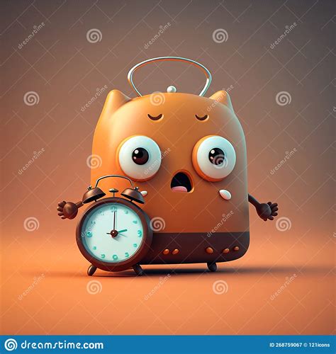 cartoon alarm clock character illustration using generative ai stock illustration illustration