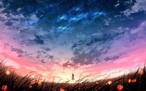 Anime Scenery Field 4k Hd Anime 4k Wallpapers Images Backgrounds Gambaran