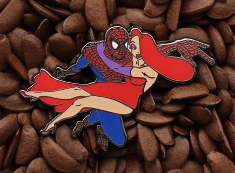 Jessica Rabbit Pins Fantasy Pin In The Air With Spiderman Etsy