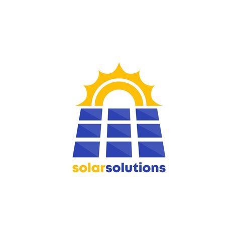 Solar Energy Logo With Panel And Sun 2492030 Vector Art At Vecteezy