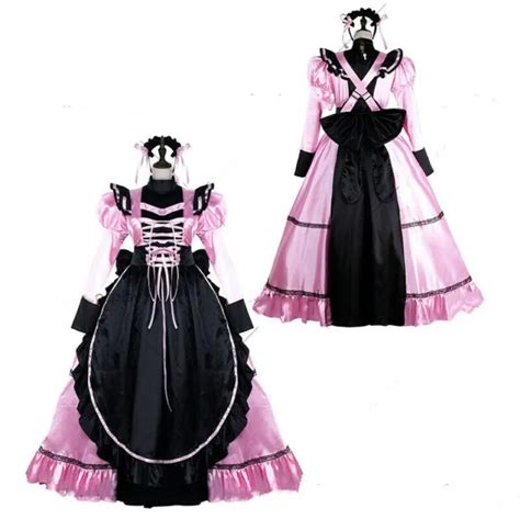 pink sissy maid satin dress lockable uniform cosplay costume tailor made and 73 00 picclick
