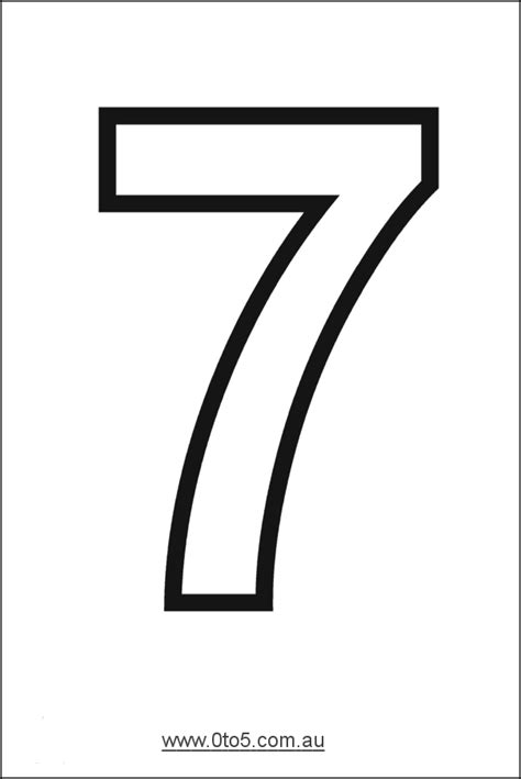 Number 7 Printable Numbers Free Printable Numbers Number Template