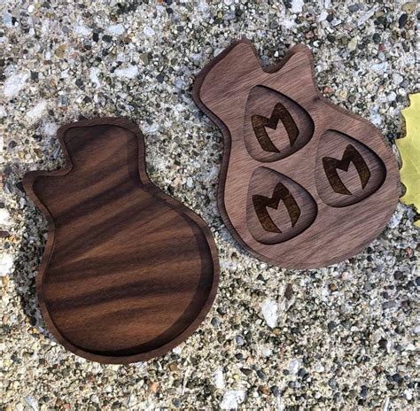 Personalized Custom Engraved Wood Guitar Pick Holder Box Etsy