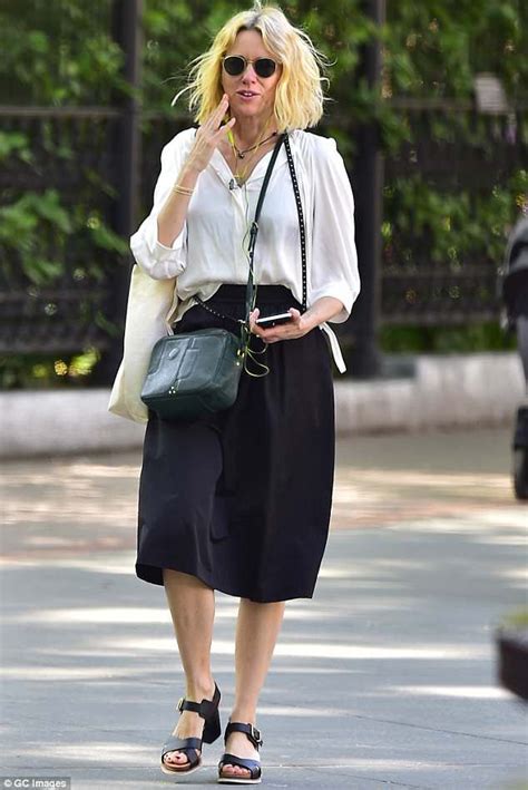 Naomi Watts Is Every Bit The Fashionista In Blouse And Midi Skirt