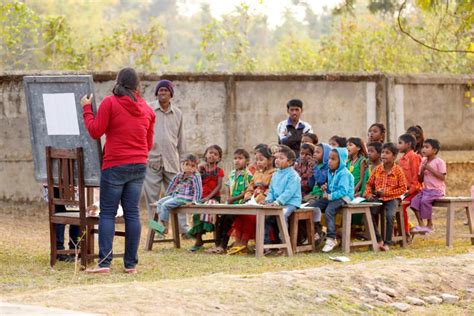Rural Education Program Outdoors Teaching Editorial Stock Photo