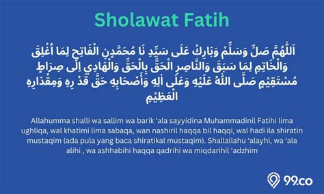 Tulisan Arab Sholawat Nabi Allahumma Sholli Dan Artinya