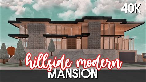 Roblox Bloxburg 40k Hillside Modern Mansion No Large Plot