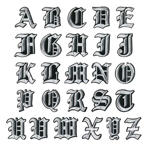 A Z 26pcslot Alphabet Old English Font Letter Patches Embroidered Iron