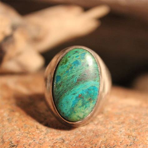 Sterling Mexico Large Turquoise Inlay Ring Mens Grams Size Mens