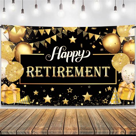 Buy KatchOn Happy Retirement Banner Black And Gold XtraLarge 72x44
