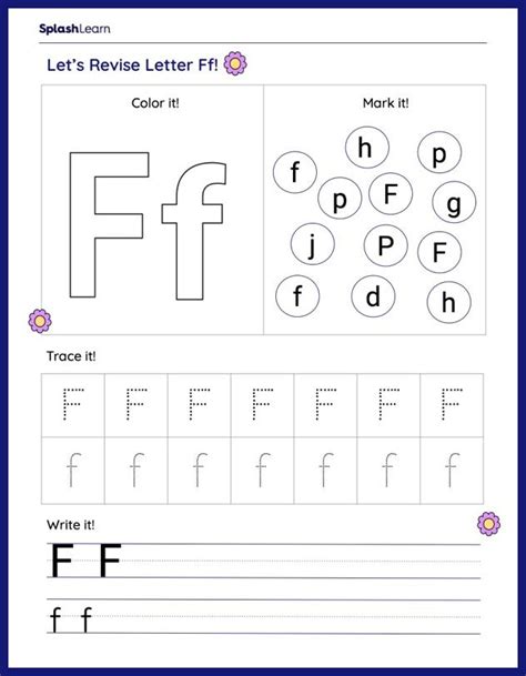 Letter F Worksheet For Kindergarten Preschool Crafts