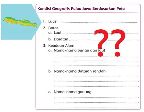 Kondisi Geografis Pulau Jawa Berdasarkan Peta Kunci Jawaban Tema 1