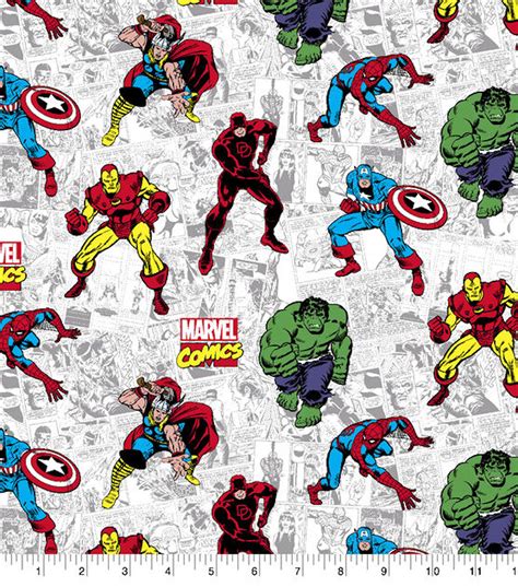 Avengers Marvel Comics Unite 100 Cotton Fabric Official Licensed