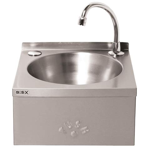 Basix Stainless Steel Knee Operated Hand Wash Basin Andy Catering