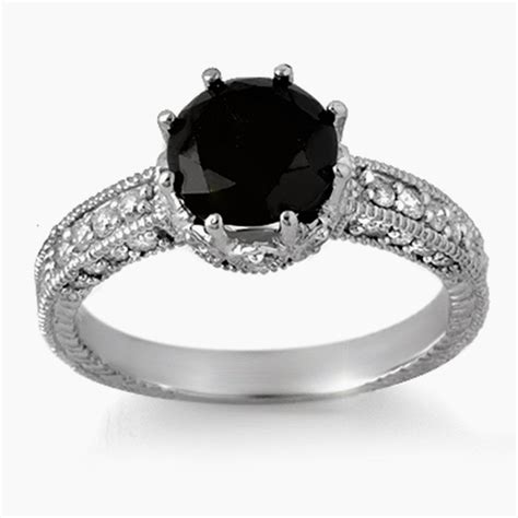 Farzana Diamond Jewellers Black Diamond Girls Fashion Ring Jewelry 52
