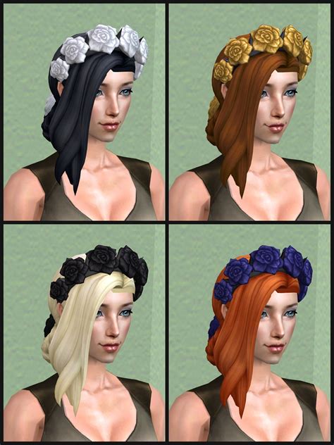Theninthwavesims The Sims 2 Ts4 Vampires Flower Crown Hair For The