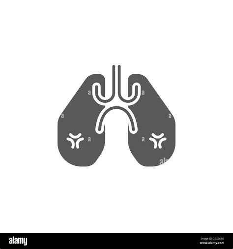 Human Lungs Vector Icon Symbol Isolated On White Background Stock