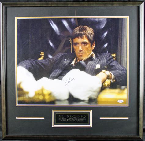 Lot Detail Al Pacino Signed Scarface 16x20 Photo In Custom Framed