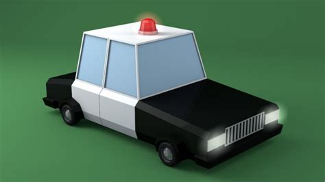 Cop Car Cartoon 3d Model Object Files Free Download
