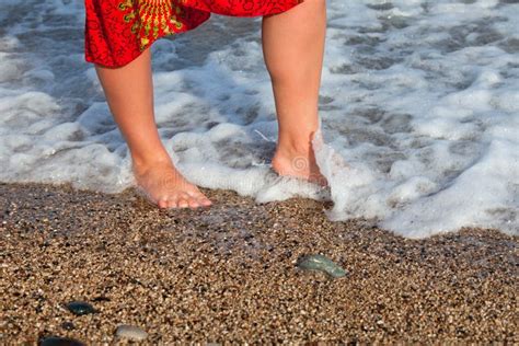 Naked Woman Legs In Sea Wave Stock Photo Image Of Legs Barefoot