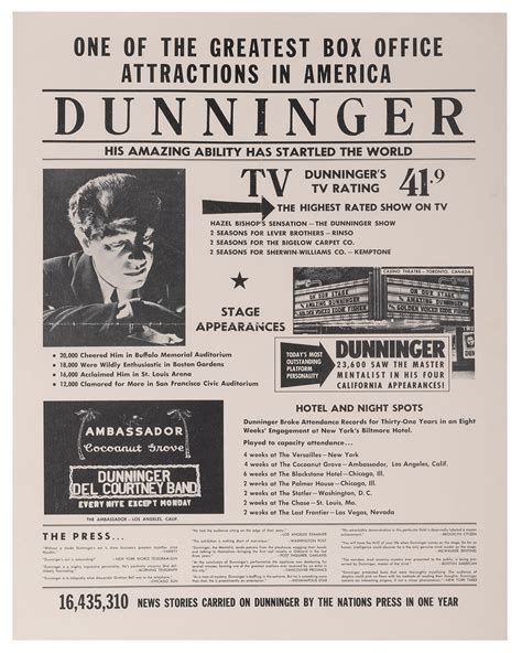 Lot Detail Dunninger Joseph Three Dunninger Advertising Posters 195