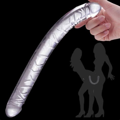 Double Ended Dildo Sex Toys Realistic Penis Anal Plug Jelly Dong