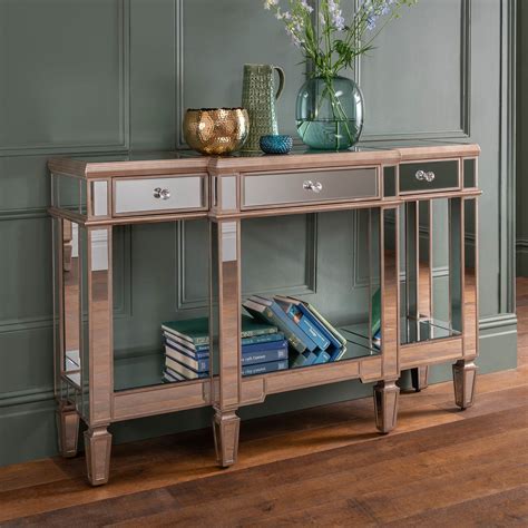 Marseille 3 Drawer Mirrored Console Table | Console Table ...