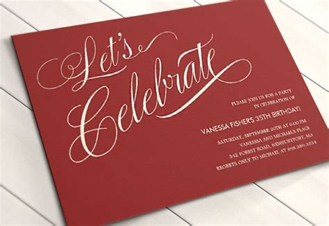 Red Party Invitations For Adults Adult Birthday Party Invitation Red