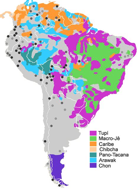 Indigenous Languages Of South America From Wikipedia Map Southamerica
