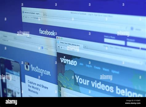 Photo Of Facebook Instagram And Vimeo Homepage On A Monitor Screen