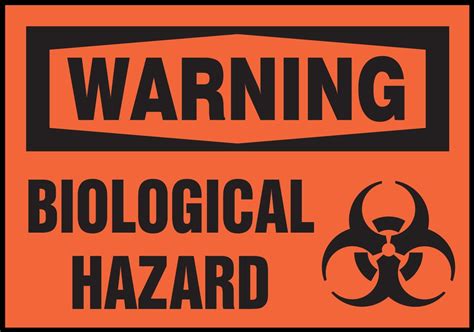 Biological Hazard OSHA Warning Safety Sign LBHZ300