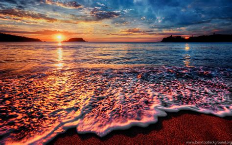 Beach Sunset Waves Desktop Wallpapers Top Free Beach Sunset Waves Desktop Backgrounds