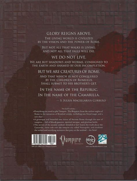 Vampire The Requiem Rpg Requiem For Rome Hc New White Wolf Ww 25140 Ebay