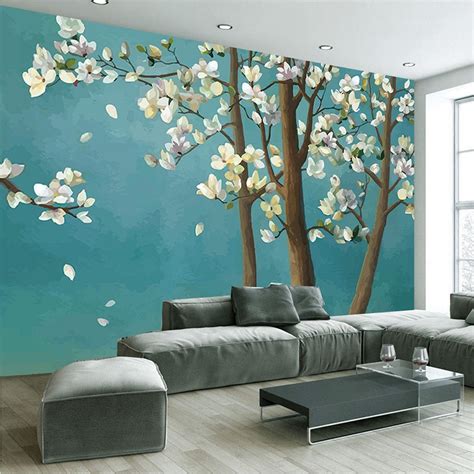 Photo Wallpaper 3d Magnolia Tree Chinese Style Oil Painting Mural