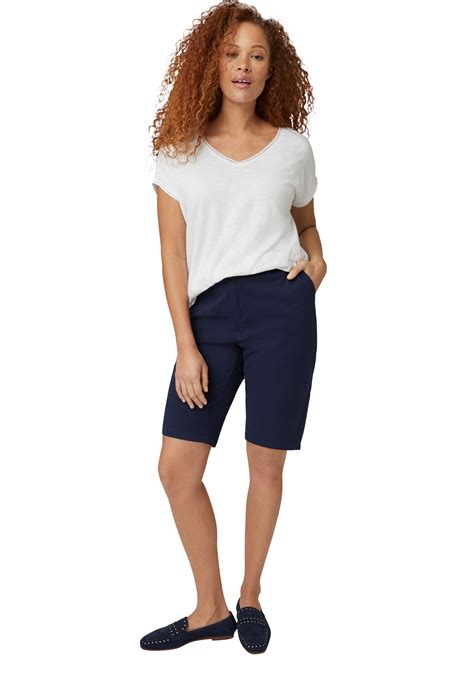 Ellos Ellos Womens Plus Size Bermuda Shorts 10 Navy Blue