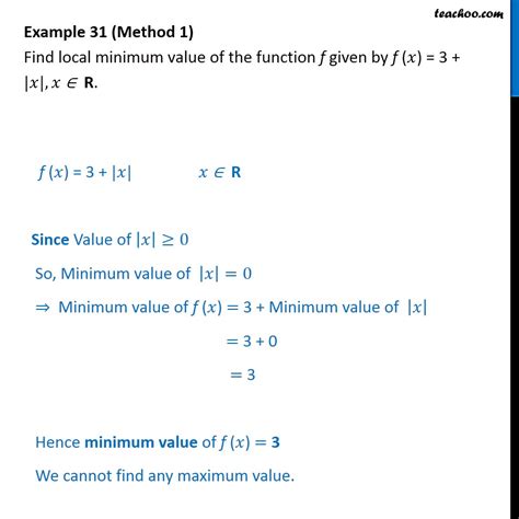 Defined as relative drawdown is a ratio between the maximal drawdown and the value of the corresponding local maximum of the equity. Example 31 - Find local minimum value of f(x) = 3 + |x ...