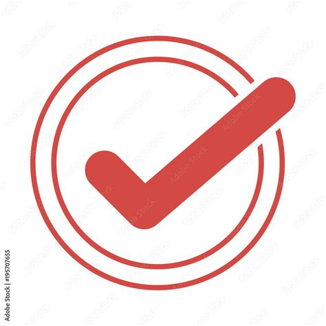 Red Tick Icon Whatsapp Tick Check Mark Ok Icon Done Stock Vector