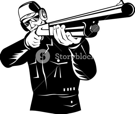 Hunter Aiming Shotgun Rifle Royalty Free Stock Image Storyblocks