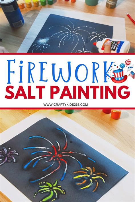 Fireworks Raised Salt Painting Crafty Kids 365