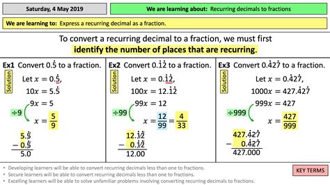 Recurring Decimals To Fractions Teaching Resources